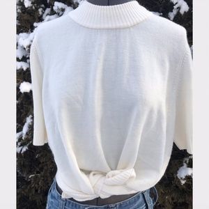 Appleseeds Petites Soft/ White sweater Blouse